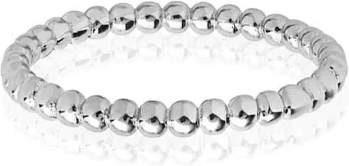 Vista 2 de LeCalla Anillo de plata de ley 925 con cuentas de eternidad, estilo clásico, simple, apilable, para mujer