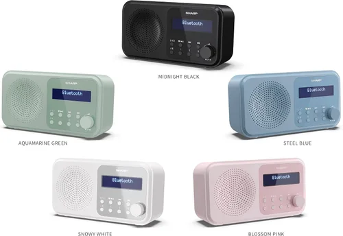 Vista 2 de SHARP DR-P420(BK) Tokyo Portable Digital Radio - Bluetooth 5.0, DAB+/FM, Compact, USB-/Battery Operated, Dual Alarm, 40 Memory Slots, 3.5mm