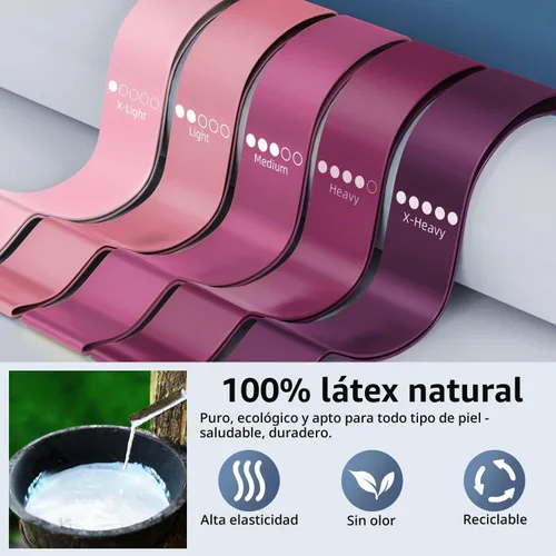 Vista 3 de Resistance Loop Exercise Bands for Home Fitness, Yoga Pilates, Stretching, Strength Training, and Physical Therapy - Elastic Bands Set Workout Bands