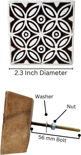 Vista 6 de Hashcart Pomos de madera para gabinetes de cocina, juego de 6 pomos tallados a mano con diseño floral para gabinete y cajón, color marrón