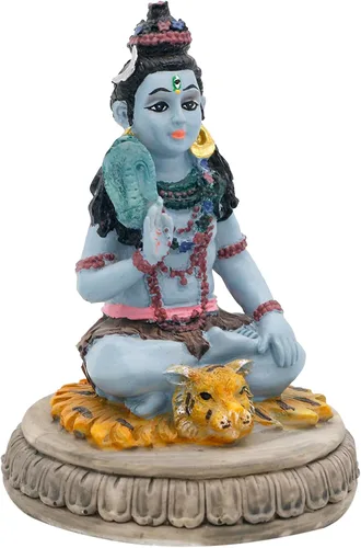 Vista 9 de alikiki Estatua hindú de Dios Señor Shiva – 3.8 pulgadas de alto, ídolo indio Shiva para decoración de tablero de automóvil, artículo de Diwali