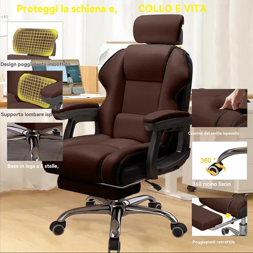 Vista 6 de Office Chair, Gaming Chair with High Back and Footrest, Ergonomic Office Chair with Lumbar Support, Suitable for Office and Home Use