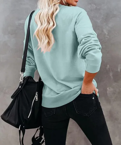 Vista 5 de Sudadera para mujer con cuello redondo para mamá mamá mamá mamá camiseta divertida de manga larga con cuello redondo