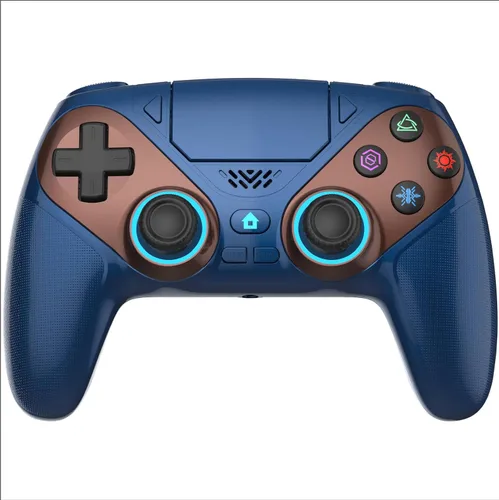 Vista 12 de Gamrombo Controlador inalámbrico LED para PS5, compatible con PS5 Pro/Slim/PC, doble vibración, función macro/turbo, conector de audio de 0.138 in