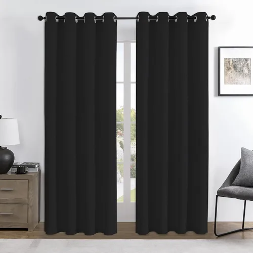 Vista 59 de Joydeco - Juego de 2 paneles de cortinas opacas de 63 pulgadas, 2 cortinas largas con aislamiento térmico burg, cortinas de oscurecimiento