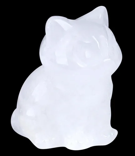 Vista 19 de QINJIEJIE Estatua de Gato de Obsidiana Negra Decoración de Cristales y Piedras Curativas Figura de Gatos Durmiendo Piedra Estatua Regalo Gemas