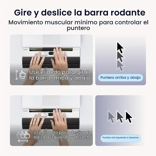 Vista 5 de Contour Rollermouse Go - Mouse inalámbrico portátil para alivio del túnel carpiano, ratón compacto con Bluetooth y USB, diseño ambidiestro de 5