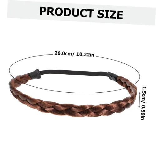 Vista 2 de FRCOLOR Trenzas gruesas y anchas trenzadas de cabello sintético trenzado elástico para mujer, diadema trenzada para mujer, diadema ancha y gruesa