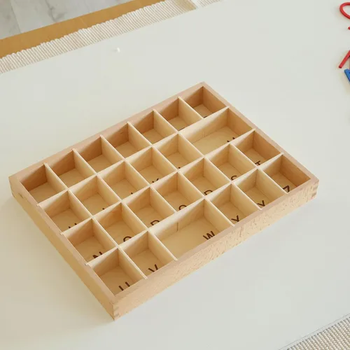 Vista 7 de MONTESSORI OUTLET Caja pequeña del alfabeto móvil (letras minúsculas) - Solo caja, no contiene letras