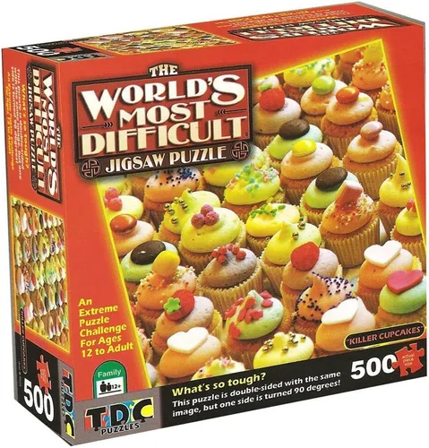 Vista 9 de TDC Games Rompecabezas más difícil del mundo, cupcakes de doble cara, 500 piezas