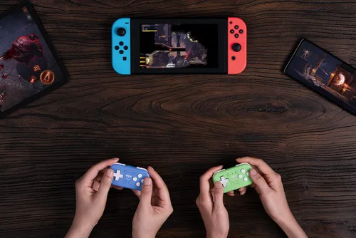 Vista 6 de 8Bitdo Micro Bluetooth Gamepad Pocket-sized Mini Controller for Switch, Android, and Raspberry Pi, Supports Keyboard Mode (Blue)
