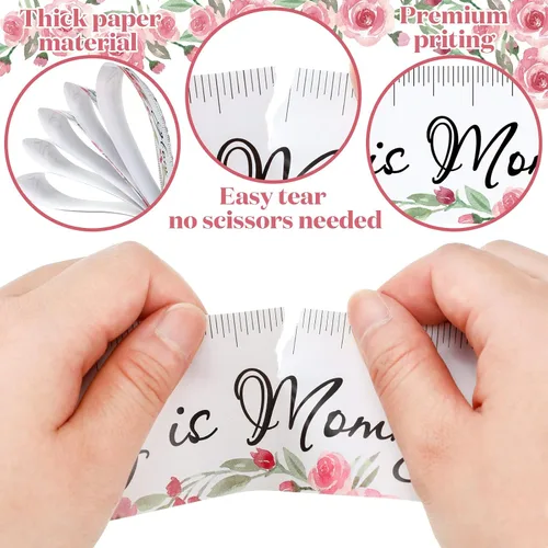 Vista 3 de Ctosree How Big Is Mommy's Belly Baby Shower Juego de adivinanzas para baby shower, regalos para niñas para ganadores, ideas de decoración de medida