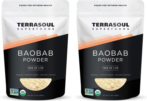 Vista 5 de Terrasoul Superfoods Polvo de fruta Baobab orgánico, 12 onzas