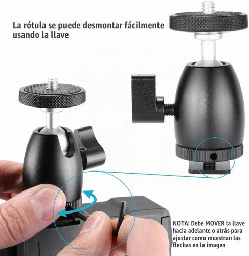 Vista 6 de Neewer Soporte adaptador para accesorios de cámara de fotos, con cabeza de bola pequeña, con traba.