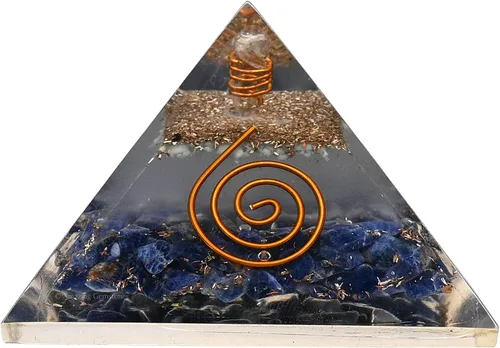 Vista 9 de Amazing Gemstone Pirámide de orgón grande Cristal de pirámide de amatista que brilla en la oscuridad Pirámide de orgonita Pirámides de órgano