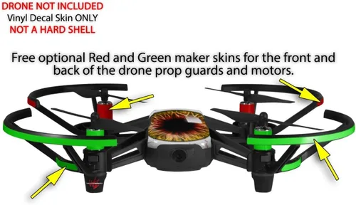 Vista 3 de Skin Wrap 2 Pack para DJI Ryze Tello Drone globo ocular amarillo rojo Drone No Incluidas