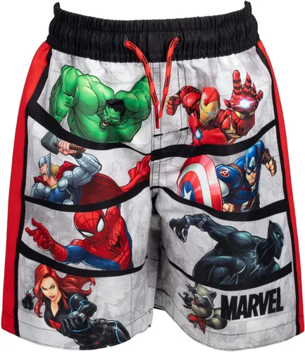 Vista 3 de Marvel Vengadores Spider-Man Capitán América Hulk Iron Man - Conjunto de traje de traje de baño para niños pequeños a grandes