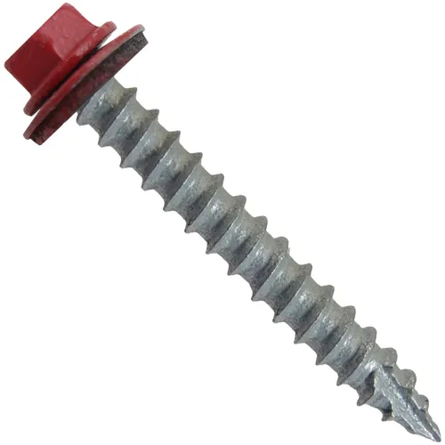 Vista 121 de TORNILLOS PARA TECHOS DE METAL #14: (250) Tornillos x 1" ABC GRIS Tornillo para techo de chapa metálica con cabeza hexagonal y arandela.