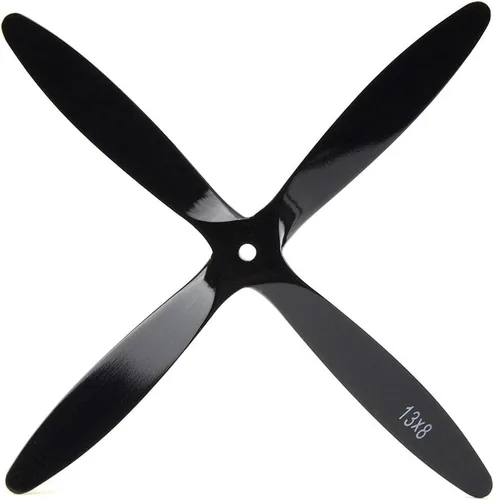 Vista 3 de Hélice RC de 4 cuchillas 13×8 de madera de haya RC para motor de gasolina y avión