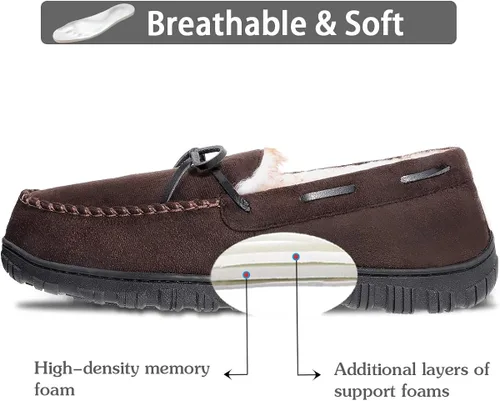 Vista 4 de shoeslocker Pantuflas para hombre cálidas y cómodas de felpa