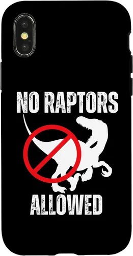 Vista 4 de Funda para iPhone 15 No Raptors Allowed Funny Neighborhood Dino Design