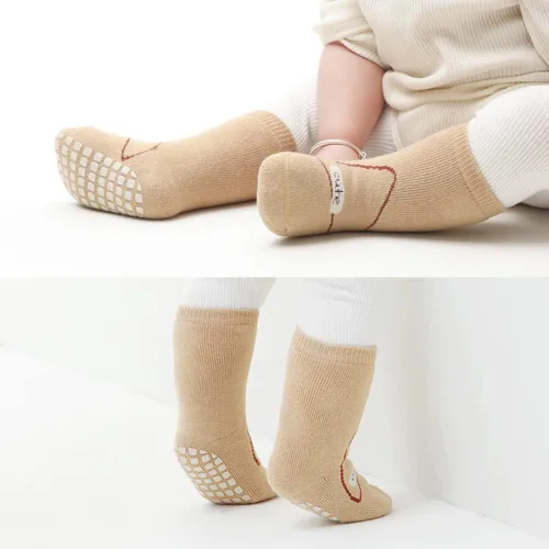 Vista 8 de Exegawe Baby Non Slip Socks Winter 5 Pairs Kid Thick Warm Crew Socks with Grips