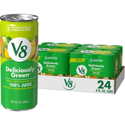 Vista 10 de V8 Deliciosamente verde 100% jugo de frutas y verduras, lata de 8 onzas líquidas (paquete de 6)