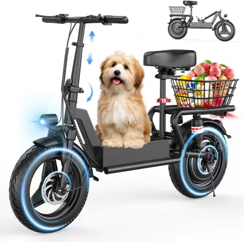 Vista 10 de Scooter eléctrico con asiento para adultos, scooter de largo Negro