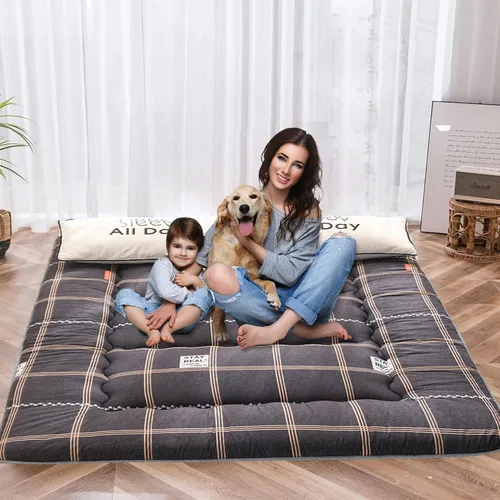 Vista 10 de QQP Colchón de futón japonés plegable de tatami, tapete portátil para adultos y niños, tapete para dormir adecuado para campamento, habitación