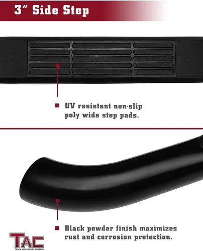 Vista 3 de TAC - Estribos laterales compatibles con Jeep Liberty 2008-2013, barras laterales negras de 3 pulgadas, barras Nerf, rieles para estribos