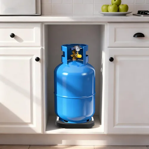 Vista 9 de iplusmile Bandeja de tanque de gas, base de cilindro de propano móvil, bandeja de soporte de tanque de propano con rueda para envío de cilindros
