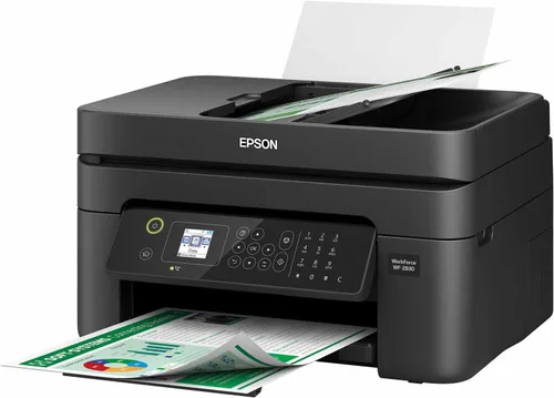 Vista 2 de Epson Workforce WF-2830 Impresora inalámbrica todo en uno de inyección de tinta a color, copia y fax de escaneo de impresión, impresión automática
