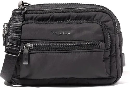 Vista 13 de Baggallini Bolsa cruzada pequeña con triple cremallera para mujer, 8 x 6 pulgadas, ligera, convertible