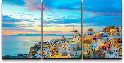 Vista 11 de wall26 Lienzo enmarcado para pared, juego de arte de puesta de sol junto al lago, escena tranquila junto al agua, fotografía, realismo, paisaje