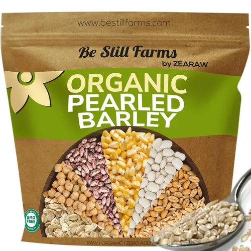 Vista 8 de Grano de cebada descascarillado orgánico, 2.8 libras, semillas de grano de cebada entera a granel