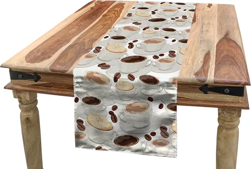 Vista 7 de Lunarable Camino de mesa tropical y manteles individuales, acuarela tucán loro flamenco piñas y flores silvestres sobre rombo, juego para decoración