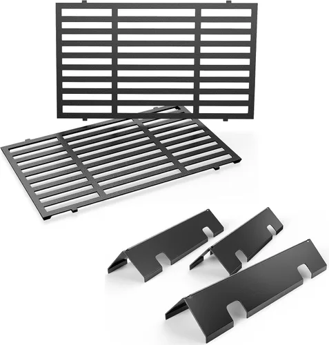 Vista 16 de Uniflasy Rejillas de hierro fundido esmaltado de porcelana de 17.5 pulgadas para Weber Spirit E-210 S-210 E-220 S-220, Spirit I & II Serie 200