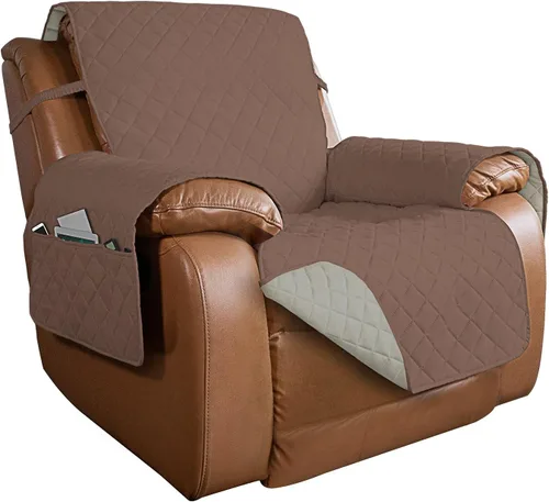 Vista 152 de PureFit - Funda de sofá acolchada reversible, protector de muebles impermeable, funda de sofá lavable con espuma antideslizante y correas elásticas