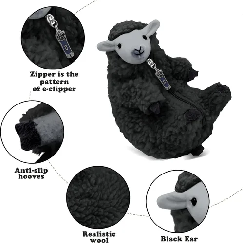 Vista 6 de AGRIMONY Bonitos animales de peluche de oveja afeitada, pequeños peluches de cordero kawaii, juguetes de peluche, regalos divertidos de Pascua San