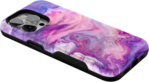 Vista 7 de Casely Funda para iPhone 13 Pro Tie Dying Over You Mármol morado Diseño protector audaz Compatible con MagSafe