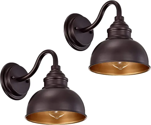 Vista 10 de Aplique de pared de cuello de cisne de bronce cepillado al óleo, luz de tocador rústica de 19 cm estilo granja para baño, dormitorio, garaje, porche