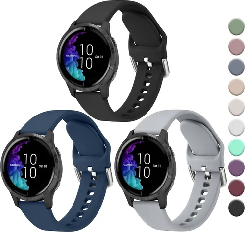 Vista 10 de Bandas de silicona compatibles con Garmin Vivoactive 6 / Vivoactive 5 / Vivoactive 3, Correa de reloj Garmin Venu 2 Plus / Venu Sq / Correas