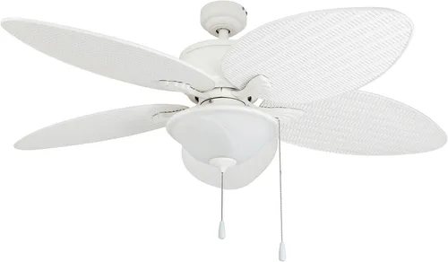 Vista 15 de Prominence Home Solana 80018-01 Ventilador de techo tropical para interiores y exteriores de 52 pulgadas con luz, cadena de tracción, tres opciones