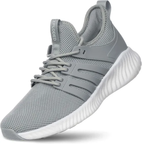 Vista 8 de Akk Zapatos de tenis para caminar para hombre, transpirables, atléticos, para correr, con cordones, cómodos, de espuma viscoelástica Todo negro
