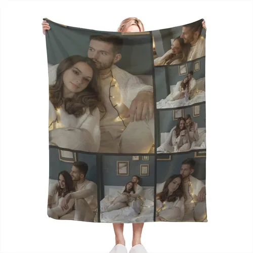 Vista 9 de Manta personalizada con texto fotográfico, manta de imagen personalizada para bebé, madre, padre, adultos, amigos, amantes, regalo personalizado