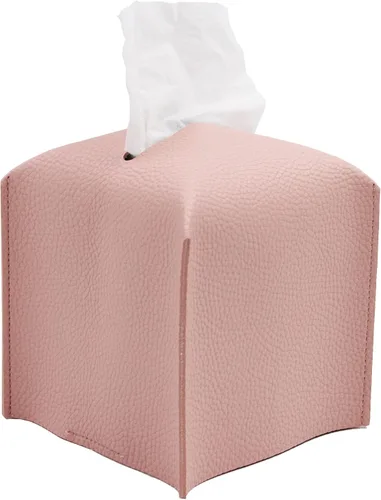 Vista 15 de Livelab Funda para caja de pañuelos, cuadrada, decorativa, de piel sintética, soporte para caja de pañuelos moderna, organizador de papel facial