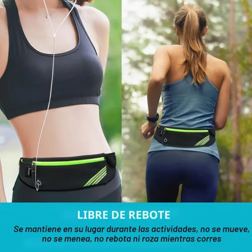Vista 6 de AIKENDO Cinturón Riñonera para Correr, Bolsa de Cintura, Riñonera de Entrenamiento, Cinturón de Bolsillo para Trotar sin Rebotes – Portador de Negro