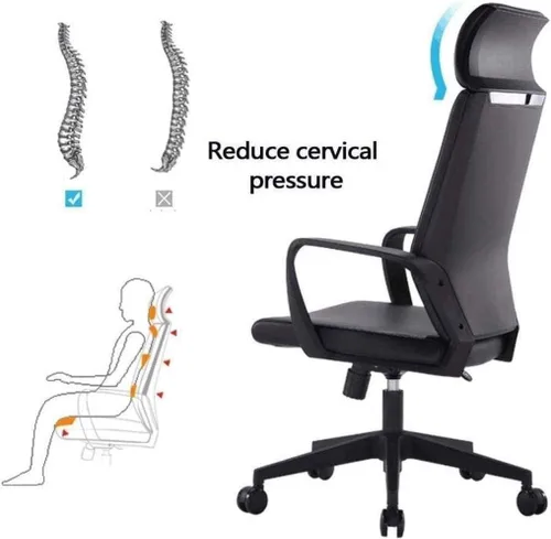 Vista 3 de Silla de oficina con almohada para reposacabezas ajustable ergonómica de transferencia de elevación silla de computadora para el hogar, taburete