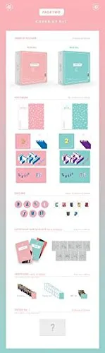 Vista 3 de Dos páginas dos segundo álbum de fotos en color rosa con diseño de guirnalda de CD y soporte para tarjeta de fotos KPOP sellado