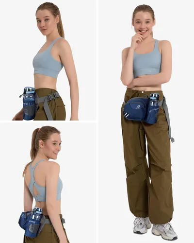 Vista 6 de Waterfly - Cangurera de senderismo con soporte para botella de agua para hombres y mujeres, para correr y pasear al perro, para iPhone 8 Plus